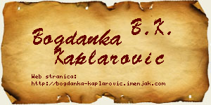 Bogdanka Kaplarović vizit kartica